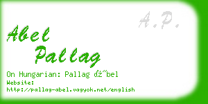 abel pallag business card